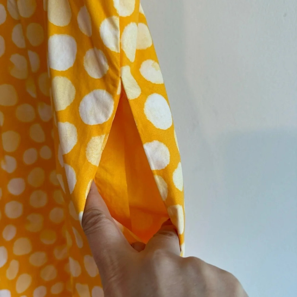 Who What Wear Ruffle Sleeveless Yellow Polka Dots Tiered Midi Dress small - Picture 9 of 9